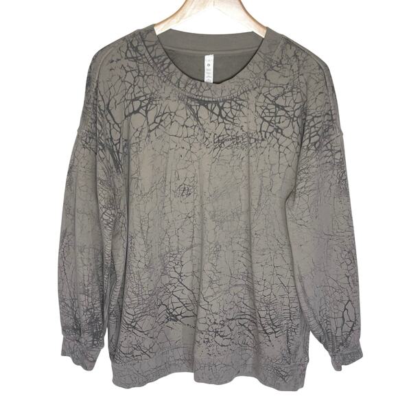 LULULEMON Women’s Perfectly Oversized Crewneck Sweatshirt Gray Crackle - Picture 1 of 4